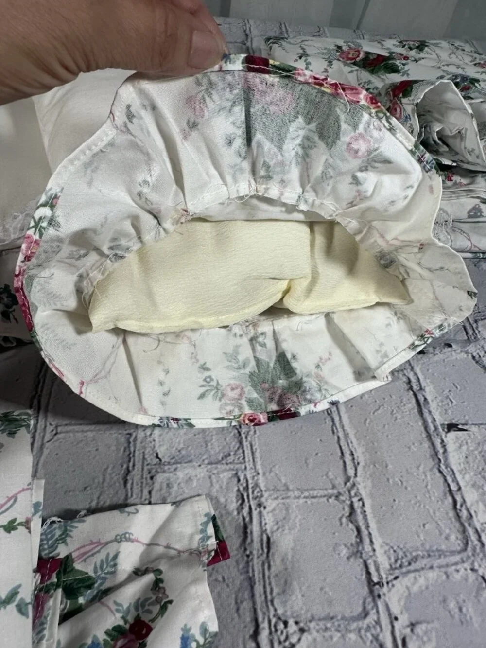 Ralph Lauren Ruffle Twin XL Flat Sheet Cottagecore Floral Shabby Chic Vintage